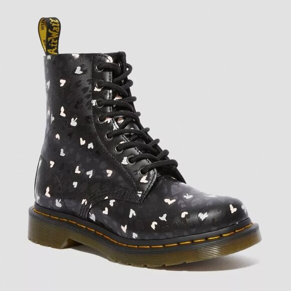 Dr. Martens Shoes - Dr. Martens 1460 Pascal Leather Wild Heart Printed Lace Up Boots